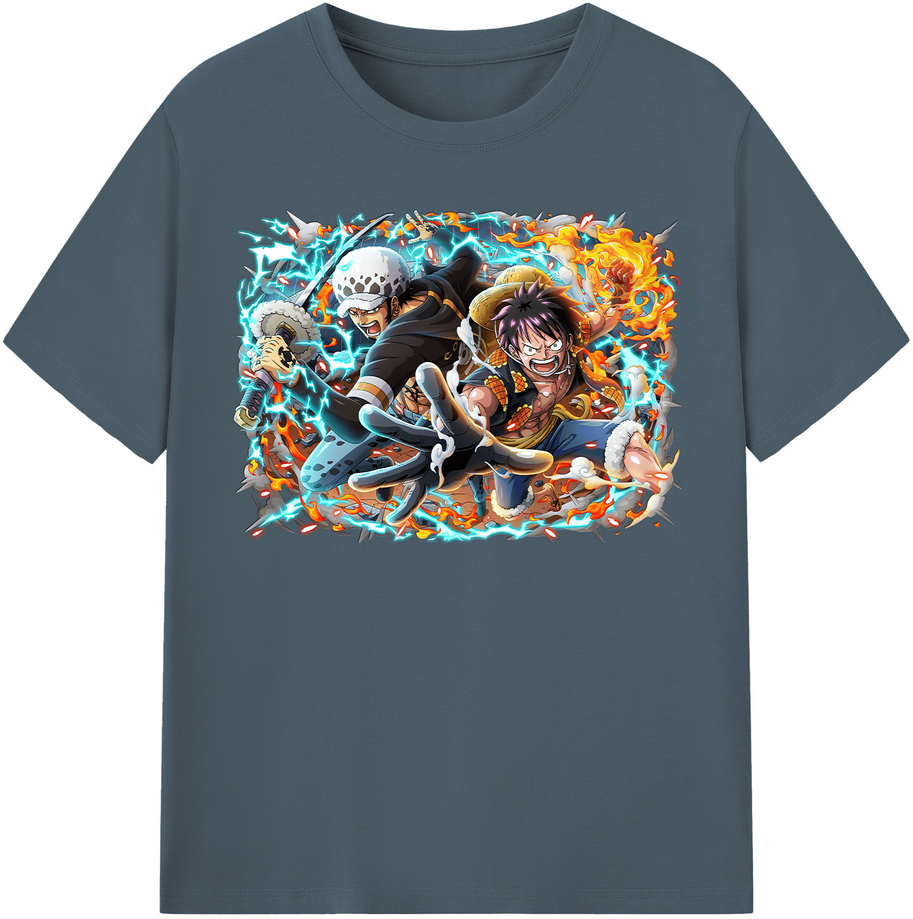 ワンピース モンキー・D・ルフィ ONE PIECE Monkey D. Luffy 綿100％半袖Tシャツ（フロントプリント）